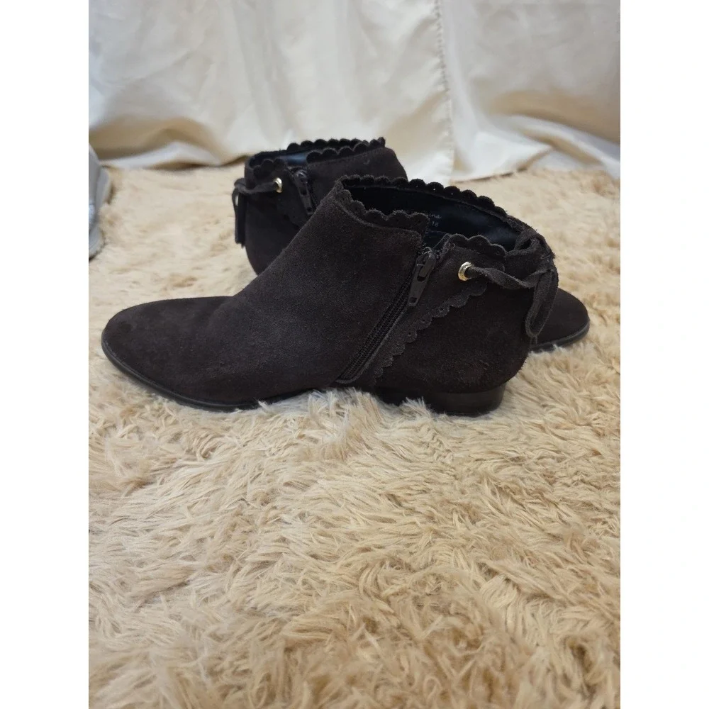 Jack Rogers Charlotte Dark Expresso Brown Suede‎ Leather Ankle Boots Sz 9M